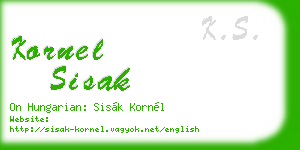 kornel sisak business card